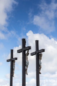 Crucifixion group on the Kreuzberg (928 m altitude), Asenberg, Aschberg, Germany, Bavaria, Hohe Rhön in the Bavarian Rhön Nature Park, Biosphere Reserve Rhön, Crucifixion group on the Kreuzberg (928 m altitude), Asenberg, Aschberg, Germany, Bavaria, Hohe Rhön in the Bavarian Rhön Nature Park, Biosphere Reserve Rhön,